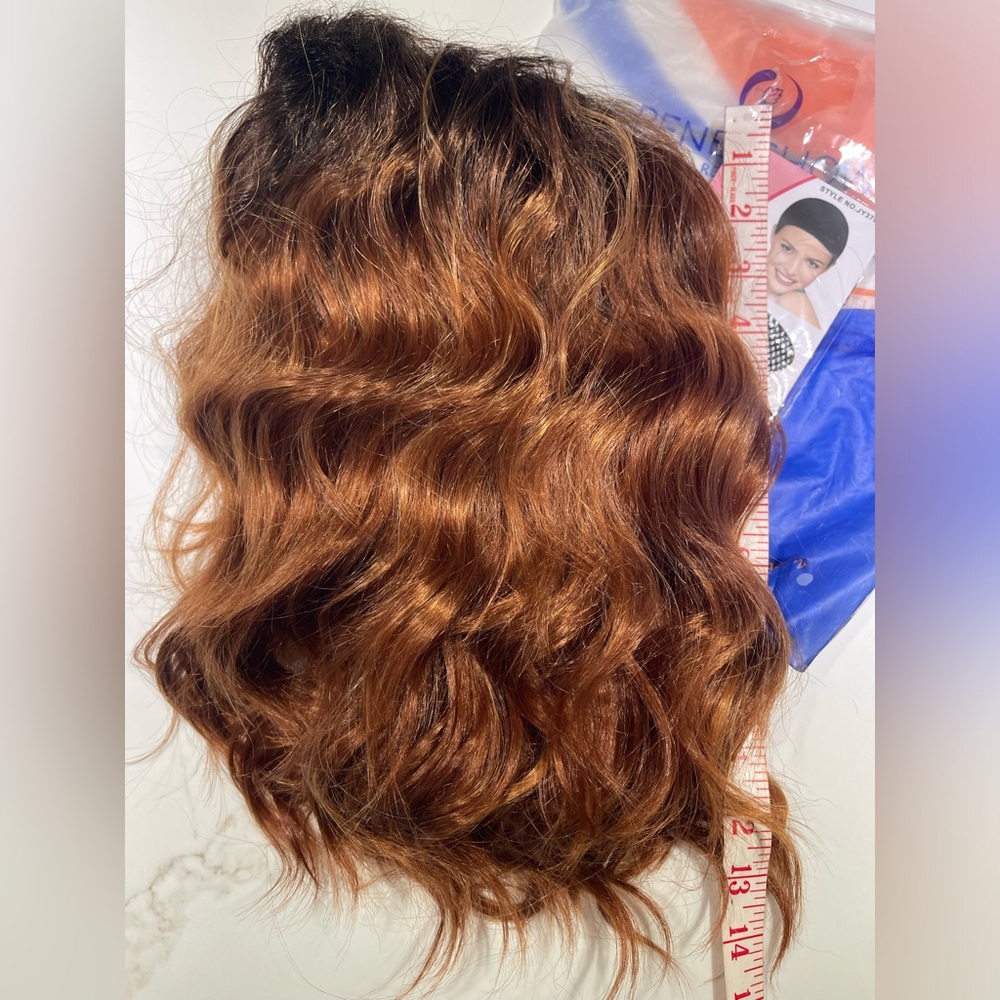HAIR, 14” Wavy Bob, Free Part, Ombre Brown/Copper/Rust/Auburn - Picture 7 of 11